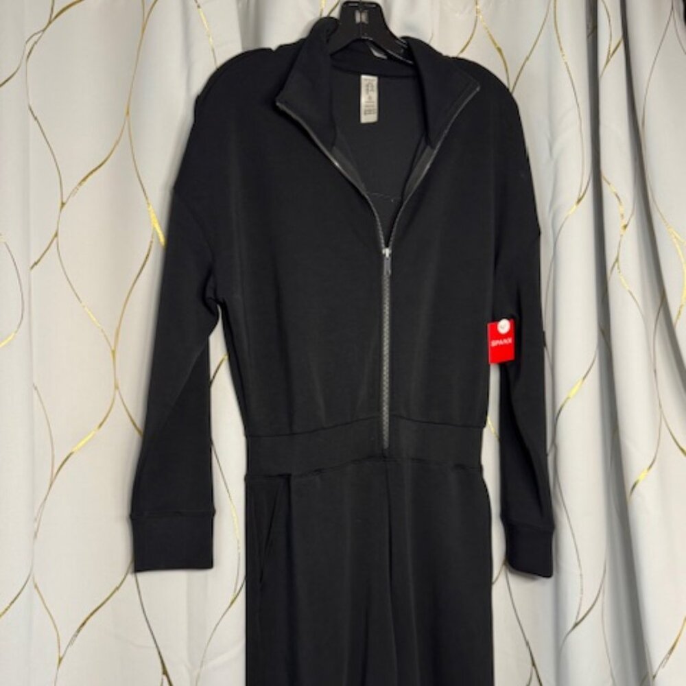 Spanx Black Long-Sleeve Jumpsuit – Tall, Size Large (Never Worn)